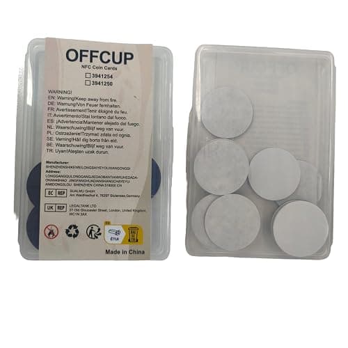 OFFCUP NFC Tags, 20PCS NFC Coin Cards, 25mm / 1 Inch NFC Stickers NTAG215 NFC Round Cards NFC Tags Compatible with Tagmo Amiibo and All NFC Enabled Mobile Phones and Devices (White Black) thumbnail 8