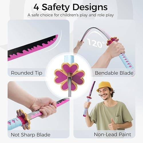 Cold Blade Anime Sword - 41 inches Anime Katana Replica with Belt and Stand - Durable Sword Perfect for Cosplay - Sword with Authentic Design thumbnail 3