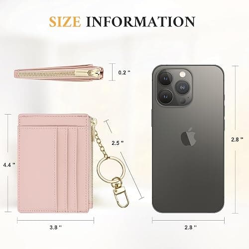 Sodsay Card Case Slim Front Pocket Wallet for Women Credit Card Holder with Keychain thumbnail 7