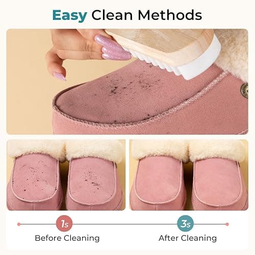 HomeTop Women's Comfy Moccasin Style Memory Foam Slip on Slippers Soft Microsuede Clog House Shoes with Luxury Fuzzy Fur Collar thumbnail 7
