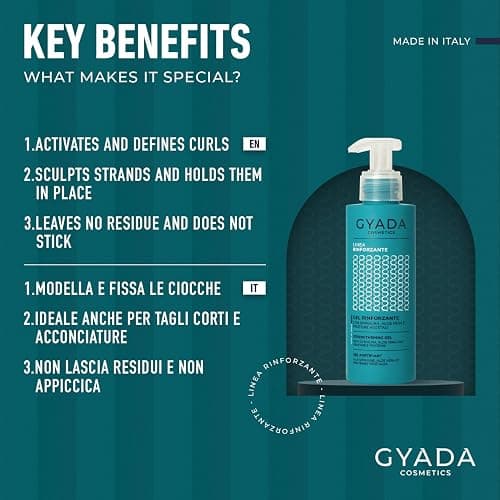 GYADA COSMETICS, Gel Rinforzante con Spirulina e Aloe, Protegge da Umidità e Crespo, per Capelli Luminosi ed Elastici, Previene Rottura e Disidratazione, non Unge, 150 ml thumbnail 5