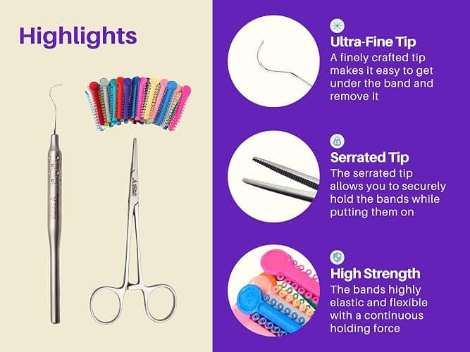 ARTMAN INSTRUMENTS Dental Braces Color Changing Kit, Orthodontic Ties Changing kit, Change The Color of Your Braces Yourself in Minutes Ligas para Brackets Ortodoncia thumbnail 4