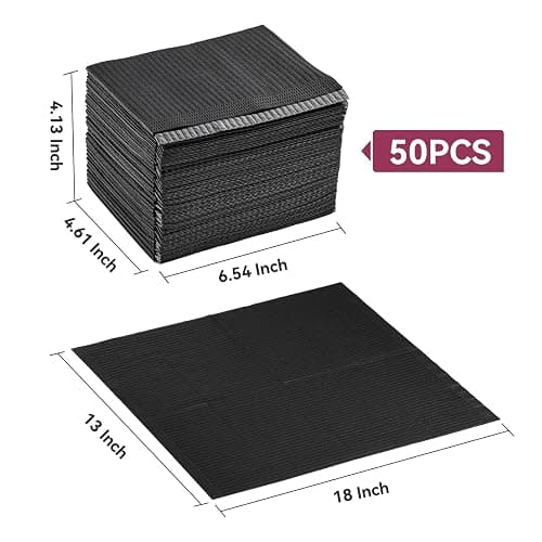 Makartt Disposable Nail Mats: 50Pcs Fordable Nail Paper Towels for Table Acrylic Practice Sheet 3 Ply Waterproof Nail Art Table Mats Clean Pads for Salon Manicure Tattoo Black thumbnail 7