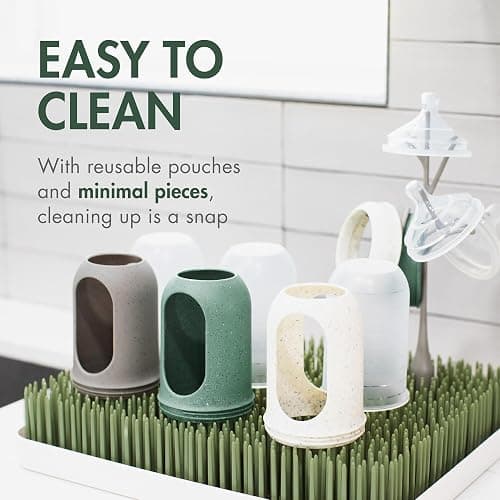Boon Nursh Bottles - Silicone Baby Bottles Help Ease Colic Symptoms - Formula and Breast Milk Only Touch Platinum Food-Safe Silicone - Medium Flow - Speckle Green - 8 Ounce thumbnail 6