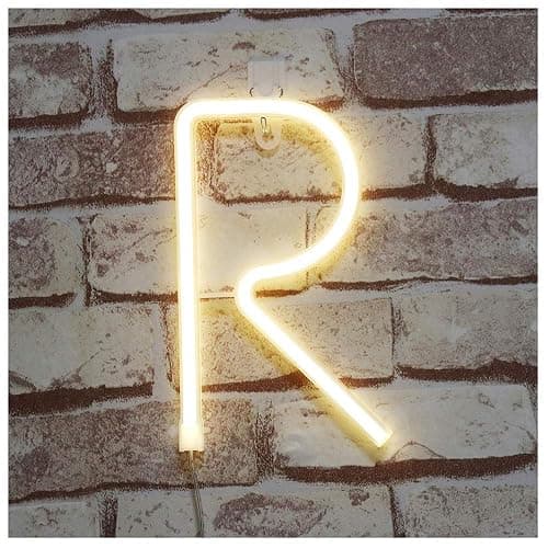 ENUOLI Letter Neon Lights Warm White LED Alphabet Neon Words Signs(R) | Battery/USB Operated Letter Neon Sign Art Lights Words Wall Light up Girls’ Room Wedding Birthday Party Christmas Home Decor thumbnail 4