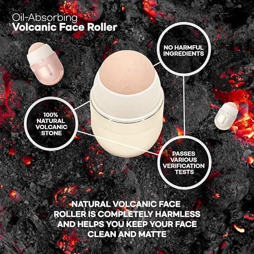 Korean Beauty Oil-Absorbing Volcanic Face Roller, Portable and Reusable Skincare Tool for Oily Skin, Shine Control, Oil Absorber tool for Face (Black) thumbnail 4