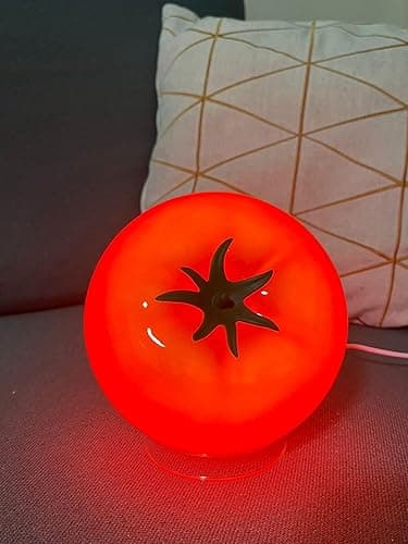 cozifycasa Cute Table Lamp for Bedroom Kitchen Living Room Small Cute Night Light Fruit Bedside Side Table Lamp Kawaii Decor Vintage Funky Home Decor for Girls Room (Tomato) - Image 1