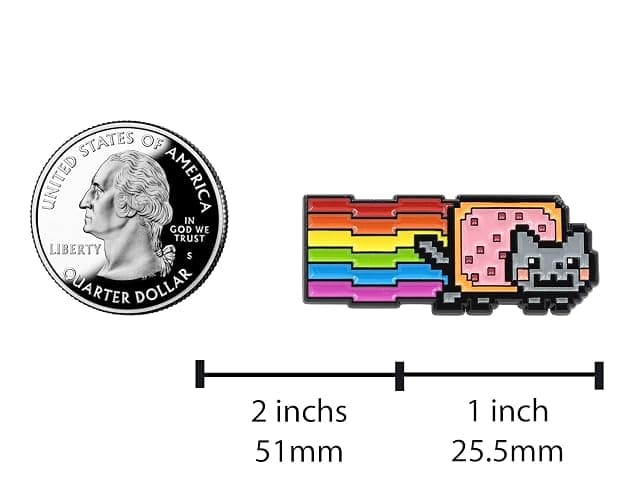 Nyan Cat Pin - Rainbow Cat Meme Enamel Pin thumbnail 6