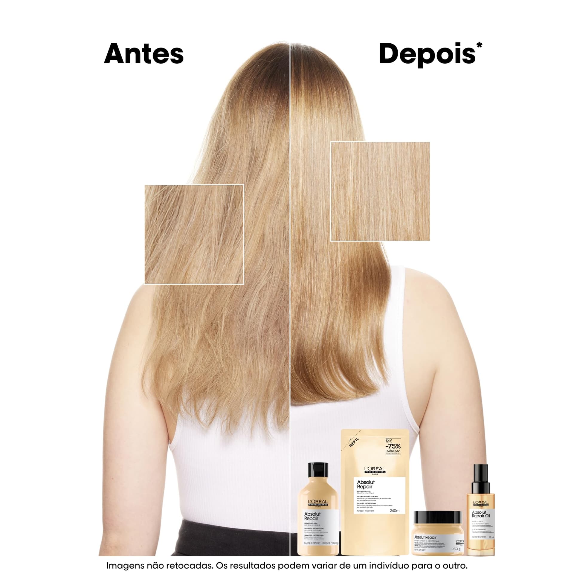 L'Oréal Professionnel Óleo 10 em 1 Absolut Repair | Multi-benefícios para cabelos secos e danificados | Repara e Promove Brilho | Com Gold Quinoa e Proteínas thumbnail 3