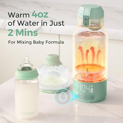Momcozy Portable Milk Warmer for Travel – Dual Heating Modes for Breast Milk & Water, Portable Bottle Warmer with Fast Heating & Long Battery Life, 17 Ounces Large Capacity to Meet Your All-Day Needs thumbnail 3