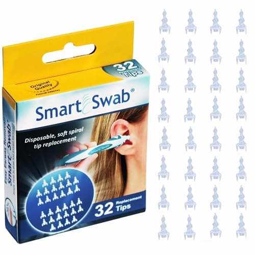 Smart Swab Spiral Ear Wax Removal Replacement Tips – 32 Soft Silicone Spiral Tips Only (No Handle) | Patented Safe Ear Cleaning Design | Easy, Gentle & Reusable Ear Cleaner Refills - Image 1