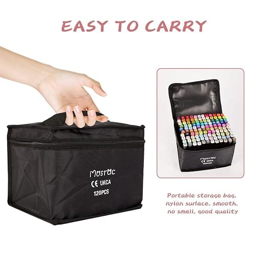 Alcohol Based Markers Set,Professional Marker Dual Tip Brush for Artists & Adult & Kids,plus 1 Blender for Coloring,Drawing,Double-tip 120 Colors thumbnail 5