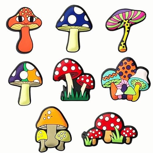 Fungi Fun Glow in the Dark Mushroom Shoe Charms for Clog Slides Sandals, Colorful Luminous Decoration for Shoes, Mushroom Croc Charms for Boys & Girls, Cute Kawaii Glowing Shoe Accessories thumbnail 3