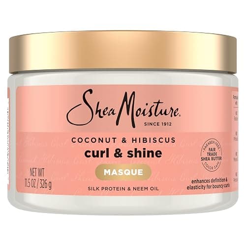 Shea Moisture Coconut & Hibiscus Hair Masque, 12 ounces, 340.2 g (Pack of 1) - Image 1