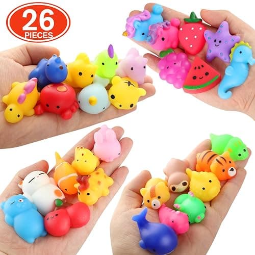 nobasco Squishies, 26 Pack Mochi Squishy Toys - Kawaii Cat Squishys Slow Rising Animals - Party Favors, Goodie Bag, Birthday Gifts, Mini Squishies Stress Reliever Toy thumbnail 3