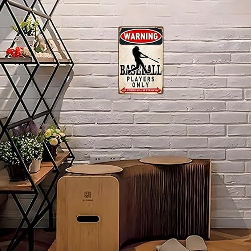 Vintage Baseball Wall Decor Sign - Metal Art for Boys Room Decor, Gift for Baseball Lovers - Perfect for Sports Themed Bedroom Decor, 8 x 12 Inch (928) thumbnail 5
