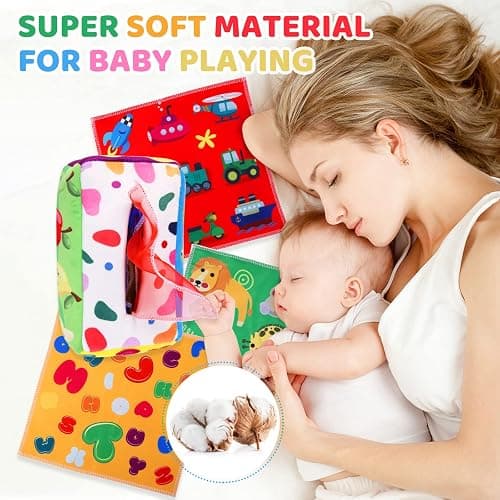 YOGINGO Baby Toys 6 to 12 Months - Tissue Box Toy Montessori for Babies 6-12 Months, Soft Stuffed High Contrast Crinkle Infant Sensory Toys, Boys&Girls Kids Early Learning Gifts thumbnail 7