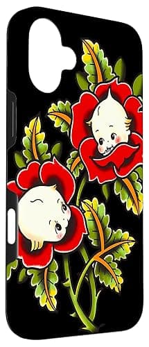 Kewpie Baby Roses Traditional Tattoo Flash Case for iPhone 16 Plus thumbnail 3
