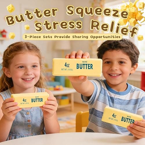2PCS Slow Rebound Cute Butter Squeeze Stress Balls, 2026 New Realistic Big Squishy Butter Stick Squeeze Toys, Soft Stress Relief Squeeze Ball Toy for Anxiety Hand Relax thumbnail 4