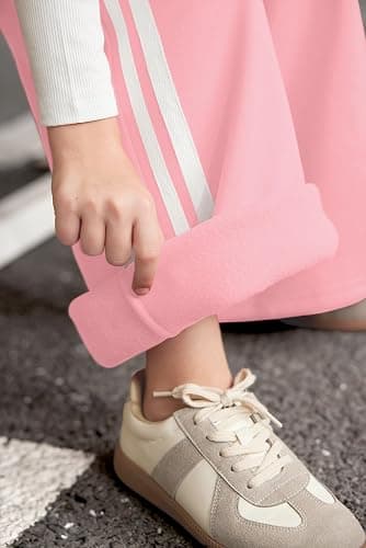 IIMMER Girls Winter Trendy Striped Side Baggy Track Pants Cute Bowknot Y2K Wide Leg Sweatpants 5-14 Years thumbnail 5