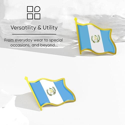 Guatemala Flag Lapel Pin - Enamel Metal National Badge | World Travel Souvenir Gifts for Men & Women | Country Flag Patriotic Brooch Bulk Pack of Pins for Hat, Tie, Clothes, Backpack (1pc) thumbnail 5