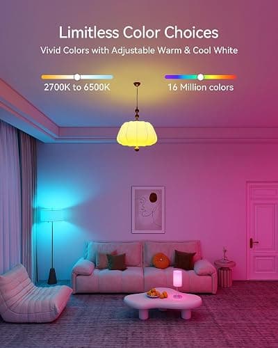 Fancylink Matter Smart Light Bulbs, Color Changing Light Bulb,hub Required, A19 60W,2.4Ghz WiFi only,Compatible with Alexa Google Assistant, Apple Home,16 Million Colors for Christmas, New Year,2 Pack thumbnail 5