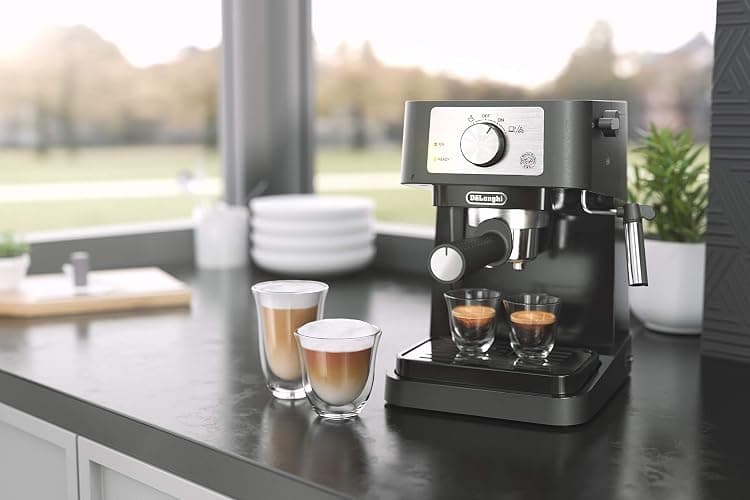 De'Longhi Stilosa Manual Espresso Machine, Compact Coffee Maker, 15 Bar Pump Pressure, Manual Milk Frother Steam Wand for Authentic Single & Double Espresso, Lattes & Cappuccinos, Tamper Included thumbnail 2