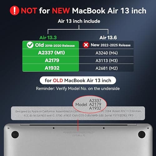 EooCoo Hard Case Compatible with MacBook Air 13.3 inch M1 Chip 2021-2018 with Retina Display, Air 13.3 inch Plastic Protective Case + Transparant Keyboard Cover + Screen Protector, Cute Pink thumbnail 2