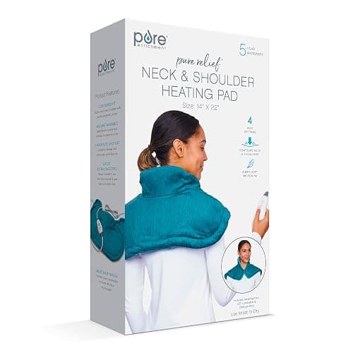 Pure Enrichment PureRelief Neck & Shoulder Heating Pad - 4 Heat Settings, Auto Shut-Off, Universal Fit, Magnet Closure, Soft Micromink, Storage Bag, 5-Year Warranty, Machine Wash (Turquoise Blue) thumbnail 7