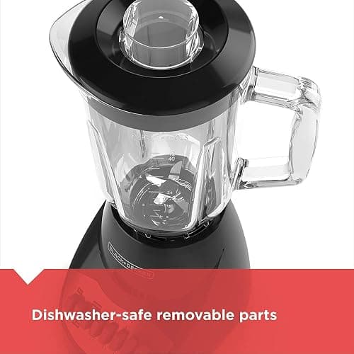 BLACK+DECKER Countertop Blender with 5-Cup Glass Jar, 10-Speed Settings, Black, BL2010BG thumbnail 7