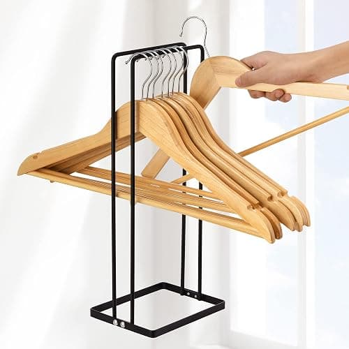 EASTTOWEST Hanger Organizer Stacker for Closet Laundry Room,Holds up 110 Wire Hanger,Black Carbon Steel Clothes Hanger Storage Rack Holder for Adult or Child thumbnail 6