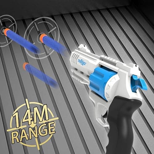 2 Pack Foam Dart Blaster Set for Kids with 40 Darts, 8 Dart Rotating Barrel, Kids Outdoor Games for Boys and Girls, Teens Ages 8+ thumbnail 4