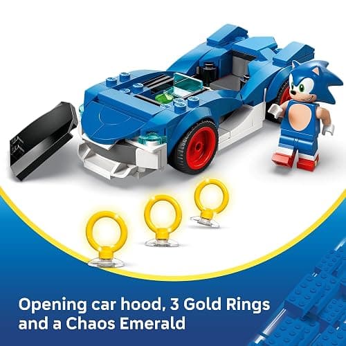 LEGO Sonic The Hedgehog Sonic: Speedster Lightning Race Car Toy for Boys & Girls - Toy Building Set W/Minifigure for Kids & Gamers, Ages 7+ - Gift Idea for Birthdays - 77117 thumbnail 3