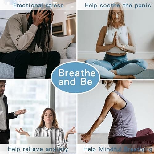 BOLAGTIER Anxiety Breathe Necklace Mindfulness Breathing Necklace Stress Relief Stainless Steel Pendant Necklace for Women Men thumbnail 6