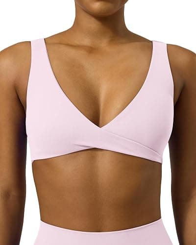 PAVOI ACTIVE Twist Front Sports Bra for Women - Two Ways Customizable Coverage Workout V Plunge Front & Back Bra, FlexFlow - Image 1