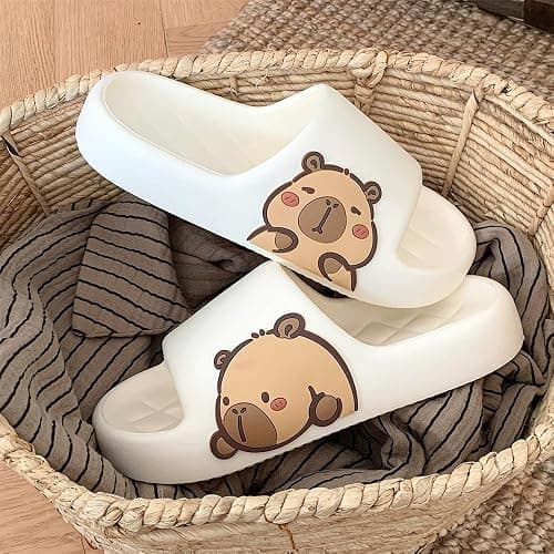 XUNBAI Men's and Women's Capybara Slides,Cute Capybara Slippers for Indoor Outdoor,Non Slip Quick Drying Shower Shoes,Comfort Cloud Slides Sandals thumbnail 4