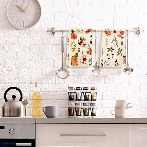 Preboun Set of 4 Vintage Wildflower Dish Towels for Kitchen Decorative 16 x 24 Inch Floral Kitchen Towels Hand Floral Bath Towels Dish Cloth for Cooking Tea Bathroom Woman Guest Housewarming Gift thumbnail 5