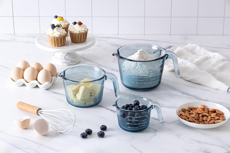 COOK WITH COLOR Glass Measuring Cups - Ideal for Cooking and Baking, Blue - Blue thumbnail 3