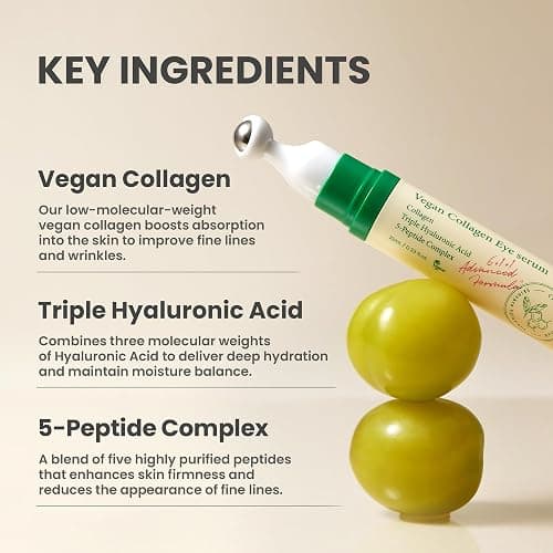 AXIS-Y Siero Occhi Vegano Al Collagene K Beauty Siero Al Collagene Con Triplo Acido Ialuronico E Peptidi Migliora L'Elasticità Della Pelle 0,33 Fl. Oz. thumbnail 3
