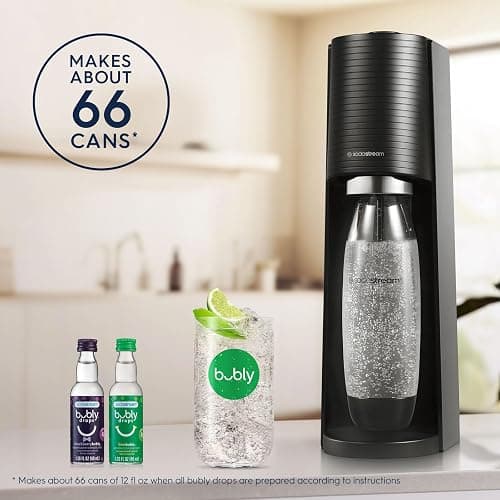 SodaStream - Terra Sparkling Water Maker | VALUE BUNDLE | CQC CO2 system | Includes 2x CO2 Cylinders, 3x 32 Fl Oz Dishwasher Safe Bottles, 2x Bubly Flavor Drops | Combine with Pepsi Flavors | Black thumbnail 8