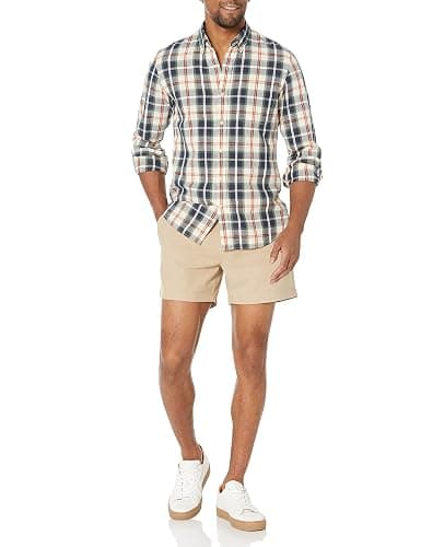 Amazon Essentials Men's Slim-Fit 5" Lightweight Comfort Stretch Oxford Shorts thumbnail 4