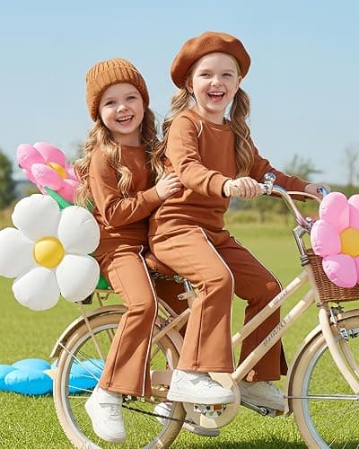 Mioglrie Toddler Girl Clothes 2T 3T 4T 5T 6T Girl Clothes 2Pcs Kids Sweatsuit Fall Winter Sweatshirt Little Clothing Set thumbnail 3