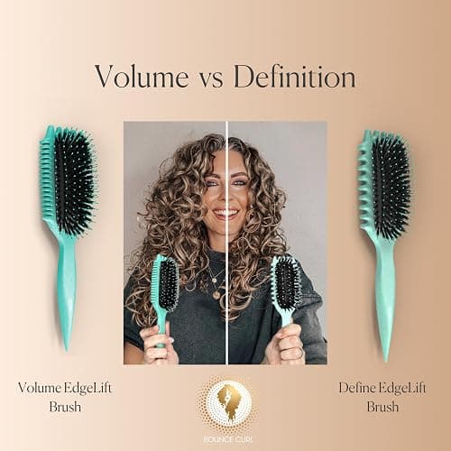 Bounce Curl Volume EdgeLift Brush, 5-in-1 Tool for Volumized Waves, Curls & Coils - Teal thumbnail 4