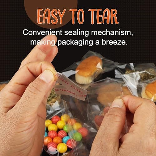 200Pcs Cookie Bags， Self Sealing Cellophane Bags 4x4 Inch, Resealable Treat Bag for Fresh Cookies, Candy, Gifts, and Party Favors thumbnail 4