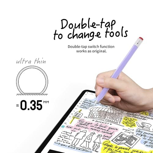 ELETIUO Silicone Case Compatible with Apple Pencil 2nd Generaion Cover,Protective Holder Grip Sleeve with Cap Accessories Compatible with iPad Pro 11 12.9 inch,Purple thumbnail 6