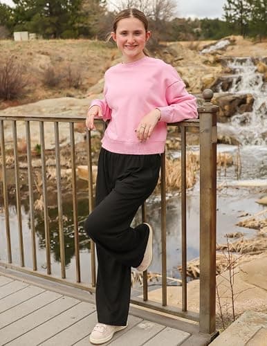 Stelle Women's Wide Leg Yoga Pants Soft High Waisted Sweatpants Stretch Lounge Bottom with Pockets 28" Inseam thumbnail 8