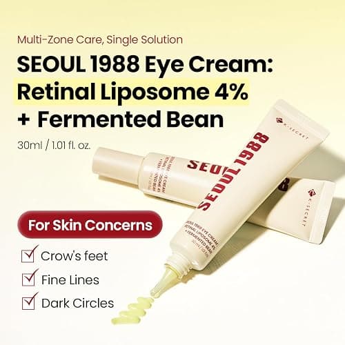 K-SECRET SEOUL 1988 Retinal Eye Cream – Formulated with Advanced Retinal Liposome 4% and Fermented Bean for Smoother, Refreshed-Looking Eyes | Korean Skincare, 30ml / 1.01 fl oz thumbnail 2