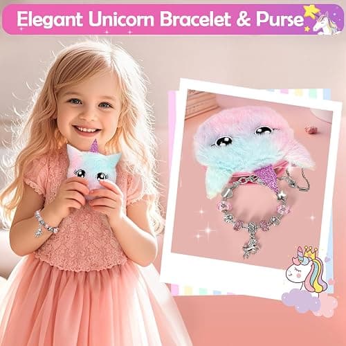 Unicorns Gifts for Girls 5 6 7 8 9 10+ Years Old, Kids Toys Set for Teens Girls Birthday Gifts Christmas, Unicorn Toys with Light Up Soft Plush Star Pillow, Diary Notebook, Headband, Water Bottle thumbnail 6