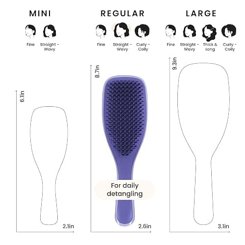 Tangle Teezer Ultimate Detangler Brush for Wet & Dry Hair, Eliminates Knots & Reduces Breakage for All Hair Types, Amazon Exclusive Lilac Purple | for Wet & Dry Hair, Lilac Purple, Amazon Exclusive thumbnail 6