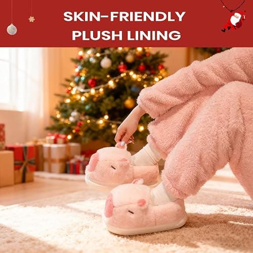 XUNBAI Cute Capybara Slippers for Kids,Toddler House Slippers,Kids Funny Soft Fuzzy Winter Animal Shoes for Girls Boys,Capybara Gifts thumbnail 6